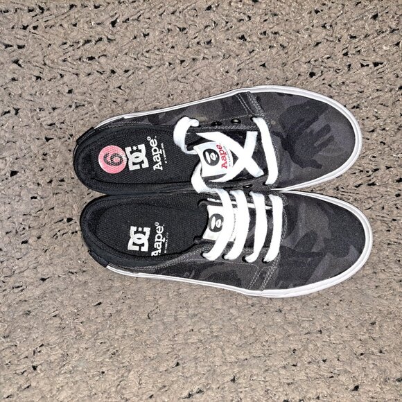 AAPE BY A BATHING APE x DC-Trase SP Skateboard Lace-Ups-Camo-Sz 38-Excellent - Picture 7 of 8